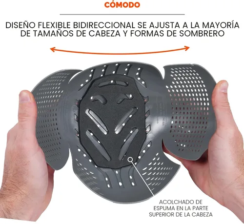 Vista 7 de Inserto universal de tapa de parachoques Ergodyne Skullerz 8945F(x) con ventilación extra, se ajusta a cualquier gorra de béisbol, carbón