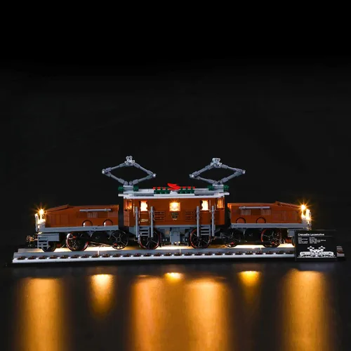 Vista 4 de GEAMENT Kit de luz LED compatible con locomotora de cocodrilo LEGO - Juego de iluminación para modelo de construcción Creator 10277