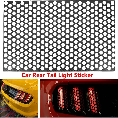 Vista 7 de Riloer Universa - Lámpara de luz trasera tipo panal de abeja tipo cubierta de luz trasera, estilo de fibra de carbono para automóvil, cubierta