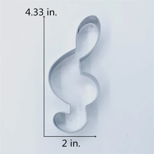 Vista 4 de LILIAO G Clef - Cortador de galletas para fondant, 2.1 x 4.3 pulgadas, acero inoxidable