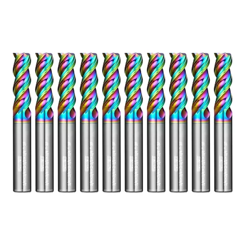 Vista 10 de Juego de fresas de extremo cuadrado de carburo WEXWE Tools Serie DLC, revestimiento tipo diamante, fresa para aluminio, cobre, aleaciones