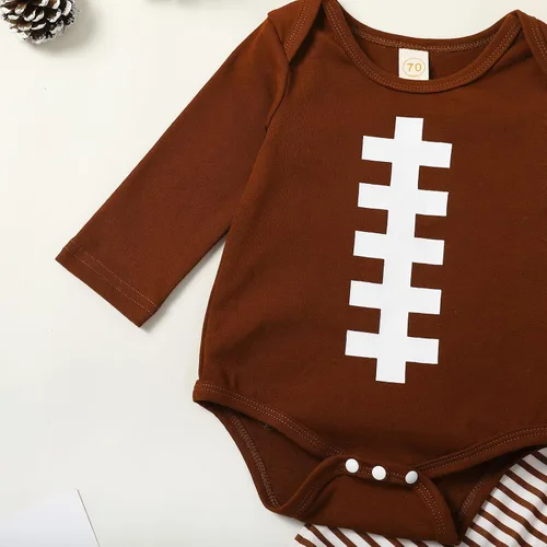 Vista 4 de LZCYILANXIULSL Ropa de fútbol para bebé recién nacido, manga larga, mameluco de manga larga, pantalones de fútbol para otoño