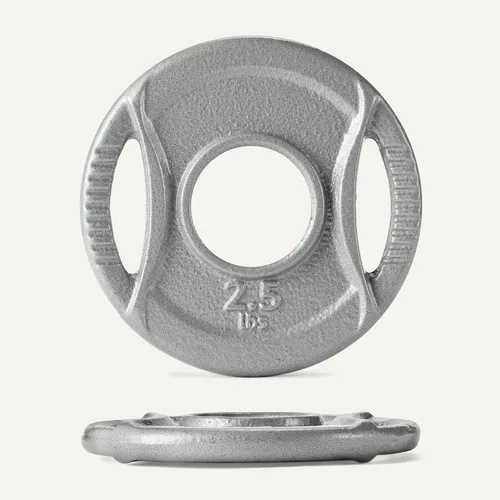 Vista 5 de Amazon Basics 2-Inch Olympic Grip Weight Plates, Cast Iron, for Powerlifting, CrossFit & Strength Training