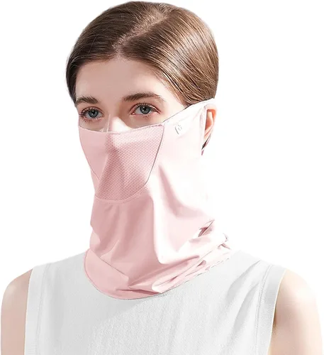 Vista 9 de Protección solar UV, polaina para el cuello, máscara facial refrescante para protección solar, pasamontañas transpirable, bandana para mujer