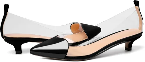 Vista 4 de YODEKS Zapatos de vestir de tacón bajo con punta puntiaguda de 1.5 pulgadas para mujer