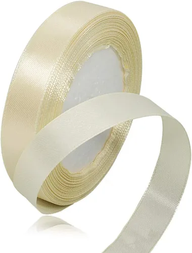 Vista 79 de Cinta de Satén Beige de Color Sólido, 1-1/2 Pulgadas x 25 Yardas, Cinta de Satén de Tela para Envolver Regalos, Manualidades, Hacer Lazos