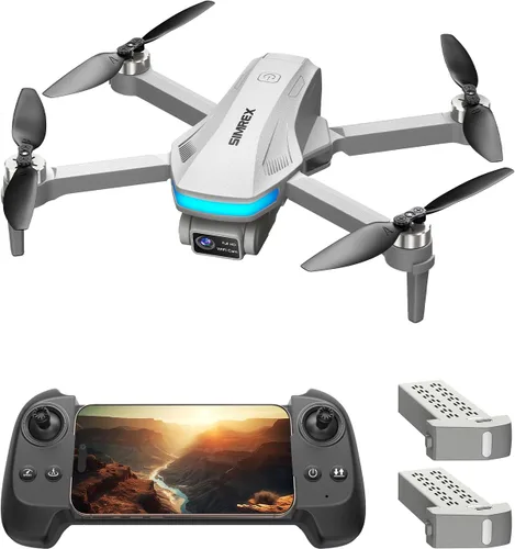 Vista 11 de SIMREX Dron GPS con cámara 4K para adultos, drones de motor sin escobillas para principiantes, WiFi FPV 5G plegable, retorno automático, flujo