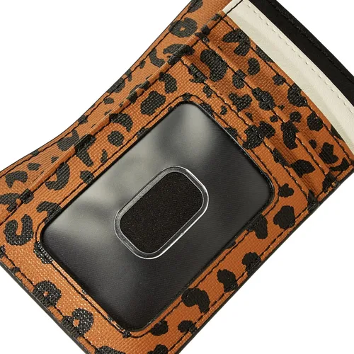 Vista 4 de Fossil Cartera Logan de piel para tarjetas para mujer cartera con llavero