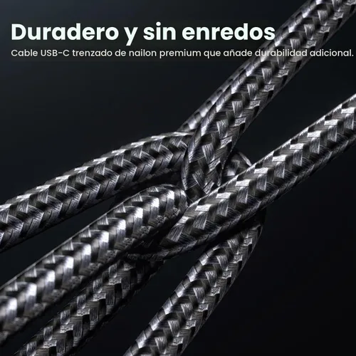 Vista 5 de Fasgear Cable USB C a tipo C 3.2 Gen 2x2 de 3 pies, carga de 20 Gbps 100 W, cable USB-C trenzado de video 4K de 90 grados, compatible con MacBook