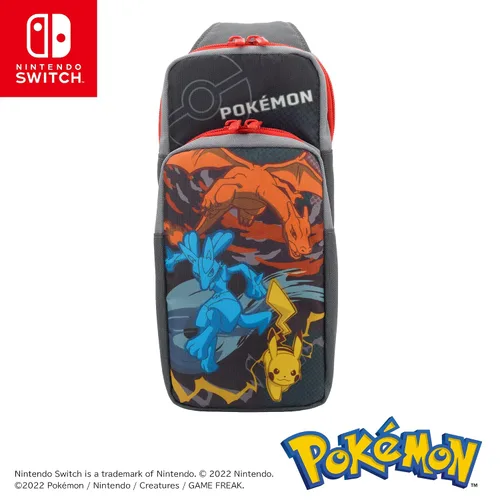 Vista 6 de Nintendo Switch Adventure Pack (Pikachu, Charizard, and Lucario) Travel Bag - Officially Licensed by Nintendo & Pokémon