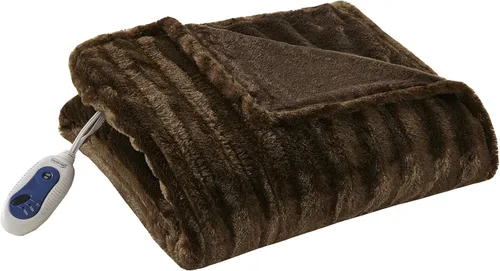 Vista 10 de Beautyrest Duke - Manta eléctrica de lujo extragrande con forro de pelo largo cepillado de imitación, suave y acogedora, con control de 3 niveles