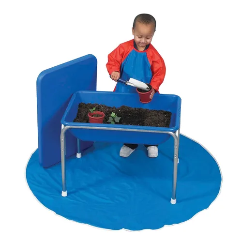 Vista 4 de Children's Factory - Mesa sensorial pequeña de 18" con tapa, caja de arena y mesa de agua para niños, azul