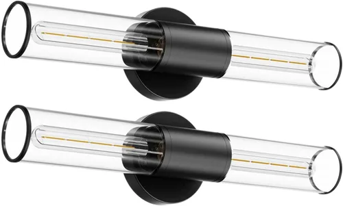 Vista 20 de Lámpara de pared de 2 luces para tocador de baño, aplique de pared de níquel cepillado con vidrio blanco ópalo, lámpara de pared interior E26, luz