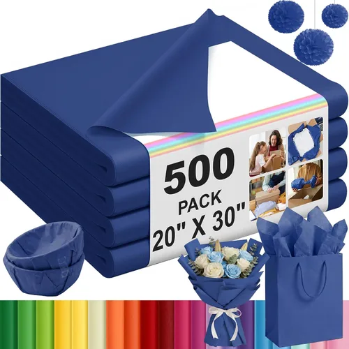 Vista 27 de Qilery - 500 hojas de papel de seda negro a granel para bolsas de regalo de 15 x 20 pulgadas, sin ácidos, para regreso a clases, papel de regalo