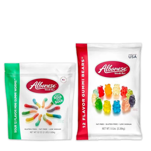 Vista 7 de Albanese World's Best Sour 12 Flavor Mini Gummi Worms Bolsa de caramelos de 0.85 onzas, paquete de 200 12 sabores ácidos únicos, sin gluten, sin