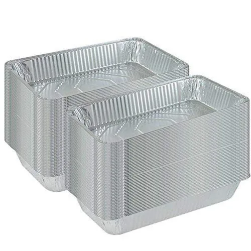Vista 3 de TigerChef, bandejas para mesa, durables, tamaño completo, profundas, lámina de aluminio, Plateado, 100