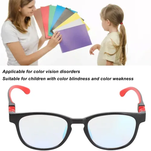 Vista 8 de Gafas para daltónico para niños, portátiles para interiores y exteriores, antifatiga ocular con estuche para niños y niñas