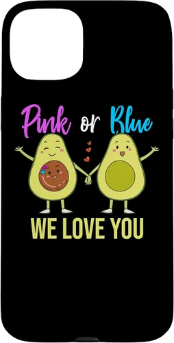 Vista 9 de Pink Or Blue Parents Gender Reveal Baby Shower Party Avocado Case for iPhone 17