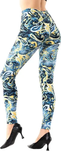 Vista 46 de Ndoobiy pantalones de yoga para mujer, pantalones de entrenamiento básicos, leggings impresos, leggings suaves y mantecosos Un juego