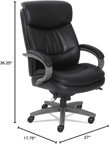 Vista 3 de La-Z-Boy Woodbury Silla ejecutiva grande/alta, soporta hasta 400 libras, altura del asiento de 20.25 a 23.25 pulgadas, asiento negro/respaldo, base