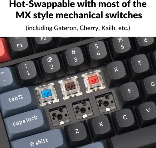 Vista 3 de Keychron Q5 RGB Teclado mecánico personalizado con cable, 96% de diseño QMKVIA macro programable para Mac Windows Linux, interruptor Gateron G Pro