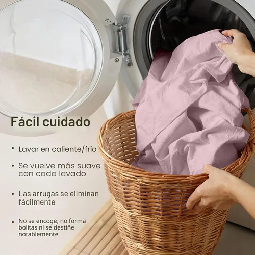 Vista 6 de Fundas de almohada de algodón de 400 hilos 22 - rosa