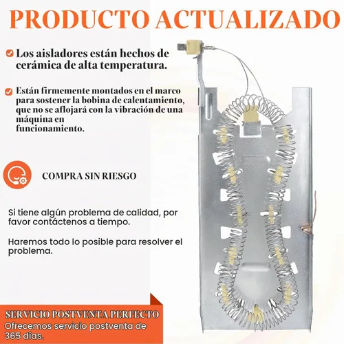 Vista 3 de UPGRADE W11344457 3387747 Elemento calefactor para secadora de Beaquicy – Adecuado para Whirlpool Kenmore elite he4/90 serie elemento calefactor