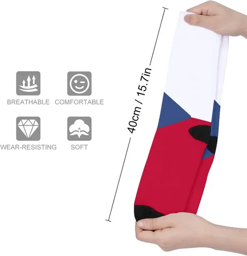 Vista 2 de Calcetines de la bandera checa calcetines casuales divertidos 3D impresión colorida suave deporte deporte novedad tubo calcetines