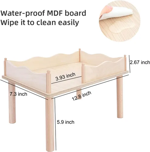 Vista 2 de Niteangel Plataforma de madera para juego de hámsters y valla de laberinto de serie multicámara para hámsters sirios enanos, jerbos de ratones u