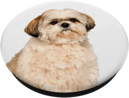 Vista 2 de Shih Tzu popsocket agarre y soporte para teléfonos y tabletas, Shih Tzu, Negro