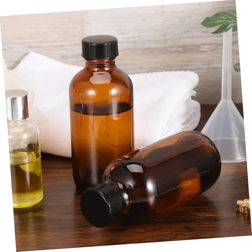 Vista 4 de 4pcs botellas de vidrio recargables botellas de vidrio redondas tapas de salsa picante cuentagotas para agua a granel