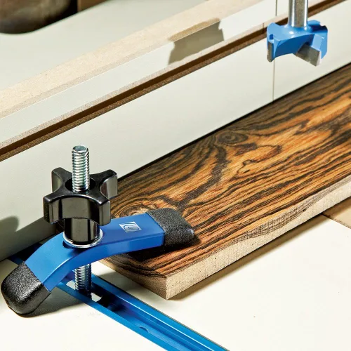 Vista 5 de Rockler Kit universal de riel en T de aluminio (17 piezas), aluminio de pista en T de 4 pies de longitud con diseño único de ranura apilada, kit