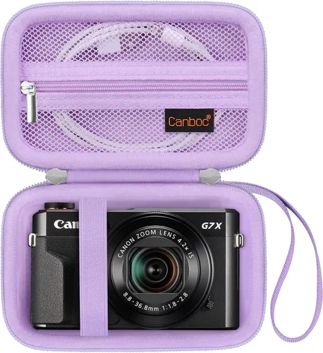 Vista 11 de Canboc Funda rígida para cámara digital Canon PowerShot G7X Mark III Mark II, PowerShot SX740 SX730, bolsa de malla para batería, cable USB, negro