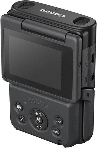 Vista 3 de Canon PowerShot V10 Vlog - Cámara compacta de vlogging 4K con soporte integrado, micrófonos estéreo y pantalla abatible (negro) (5947C002) +