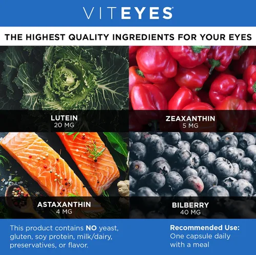 Vista 3 de Viteyes Blue Light Defender+ Cápsulas de suplemento, protección dietética de la luz azul dañina, 30 cápsulas