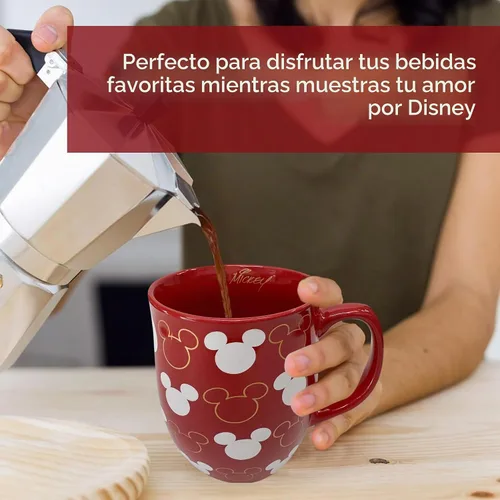 Vista 4 de Disney Mickey Mouse - Taza coleccionable con diseño de bala, color rojo, 16 onzas