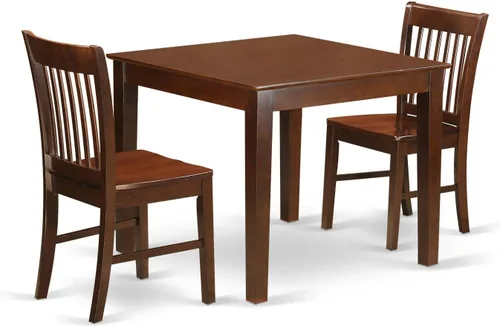Vista 9 de East West Furniture OXNO5-LWH-W - Juego de comedor de 5 piezas, incluye una mesa cuadrada y 4 sillas de comedor de cocina, 36 x 36 pulgadas