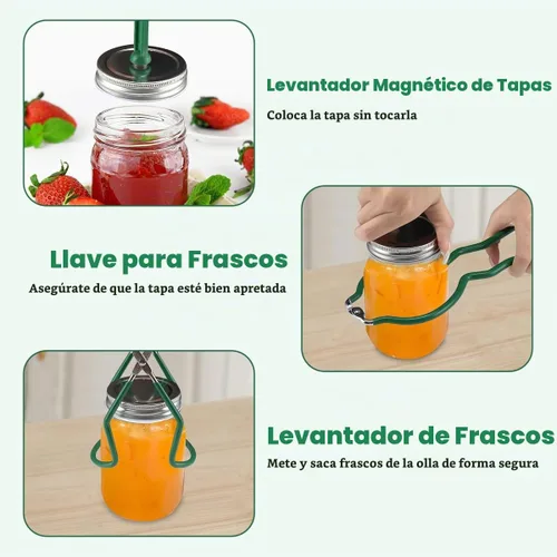 Vista 7 de Fulgutonit Olla de acero inoxidable de 21.5 cuartos de galón con estante y tapa, kit de inicio de suministros de conservas y juego de herramientas