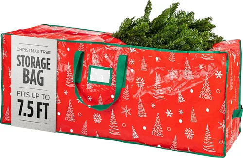 Vista 12 de Bolsa de almacenamiento para árbol de Navidad - Almacena un árbol de Navidad artificial de 7.5 pies, material impermeable duradero, bolsa