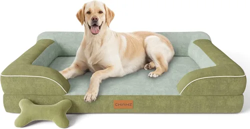 Vista 13 de CWAWZ Cama ortopédica para perros extra grandes, cama ortopédica para perros con espuma viscoelástica de gel refrescante, cama impermeable
