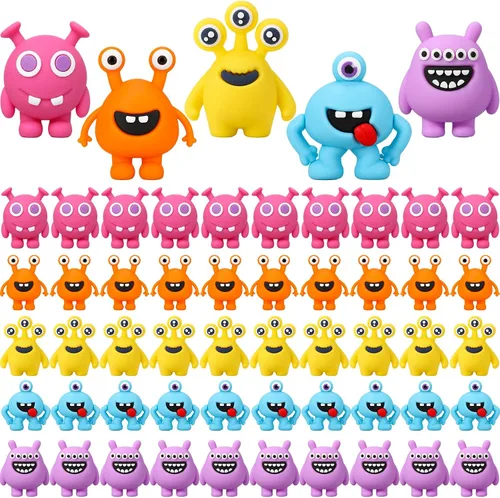 Vista 10 de Yinkin Mini figuras suaves de PVC Monster para fiesta, 50 piezas
