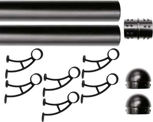 Vista 9 de Kit de riel de pie de montaje en barra sólida, tubo de acero inoxidable negro mate con conector interno, soporte de riel de pie de montaje en barra
