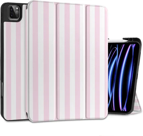 Vista 14 de DONGKE Funda para iPad Pro de 12.9 pulgadas 6ª generación 2022, soporte para lápiz integrado + soporte triple + encendido automático/apagado + funda