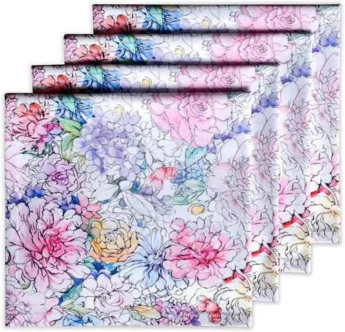 Vista 77 de Maison d' Hermine Juego de 4 servilletas de tela 100% algodón, suaves y duraderas, servilletas cuadradas reutilizables para uso diario, lavables