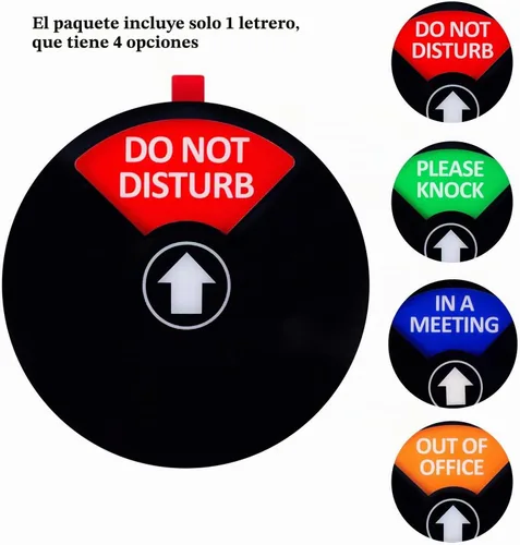 Vista 2 de Kichwit Letrero de privacidad para puerta de oficina, 5 pulgadas, negro