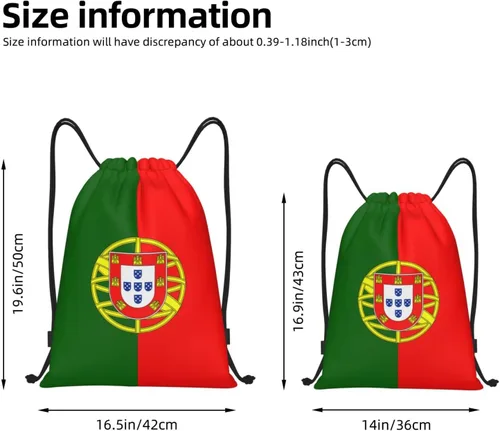 Vista 4 de Portugal Mochila con cordón para yoga, playa, ligero, gimnasio, deportes, cuerda, portugués, decoración al aire libre, Negro -, Classic