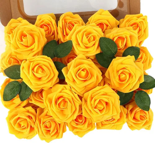 Vista 17 de MACTING 30 PCS Flores Artificiales Rosas Negras y Blancas Flores Falsas con Tallo Rosas de Espuma de Tacto Real para Boda Bola de Besos Ramillete