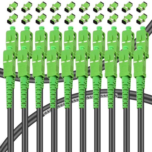 Vista 22 de SC/APC a SC/APC Cable de Fibra Óptica para Internet, Cable de Conexión de Modo Simple Blindado, Cordón de Conexión Óptica de Fibra Óptica - SIMPLEX