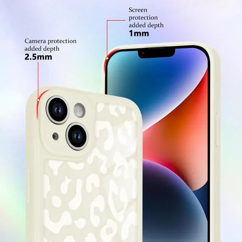 Vista 4 de Newseego Funda para iPhone 14 Plus, diseño de leopardo de lujo, funda protectora de TPU suave para niñas y mujeres, a prueba de golpes, funda