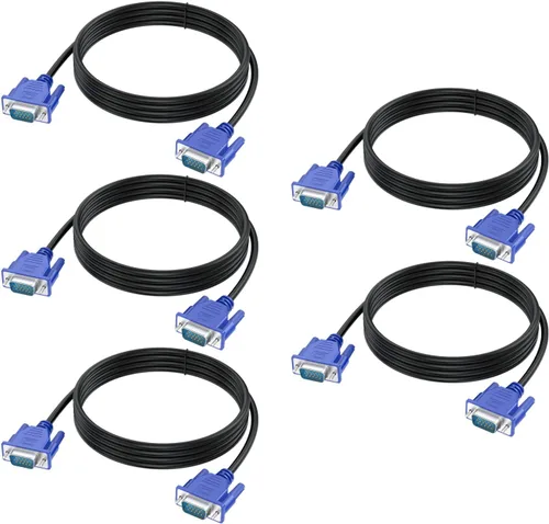 Vista 11 de Cable VGA a VGA de 6 pies, VGA a VGA para monitor de computadora, cable de computadora 1080P Full HD macho a macho, cable blindado HD15, cable